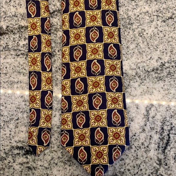 Frame Denim Blue and Gold Geometric Tie - Picture 5 of 5